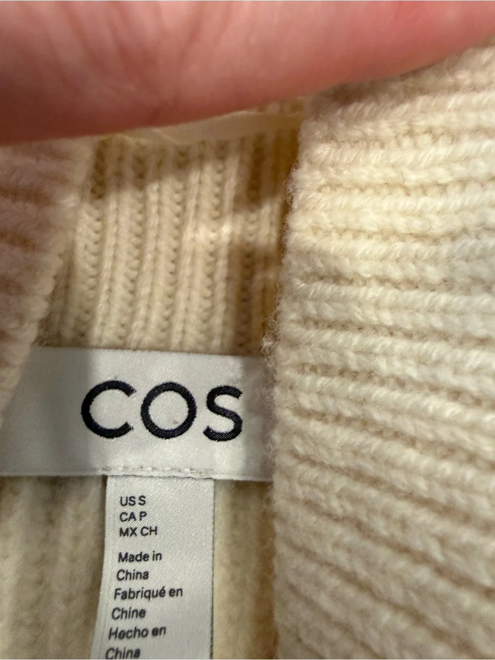 COS Cream Ribbed Sweater - Picture 3 of 5
